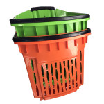 Купівельні кошики для супермаркету з колесами PLAST 38 ORANGE